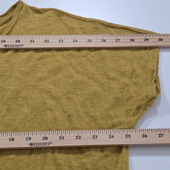 Eileen Fisher Top Womens 3X Yellow Mustard Tunic SS Round Neck Office Lagenlook - Picture 5 of 12